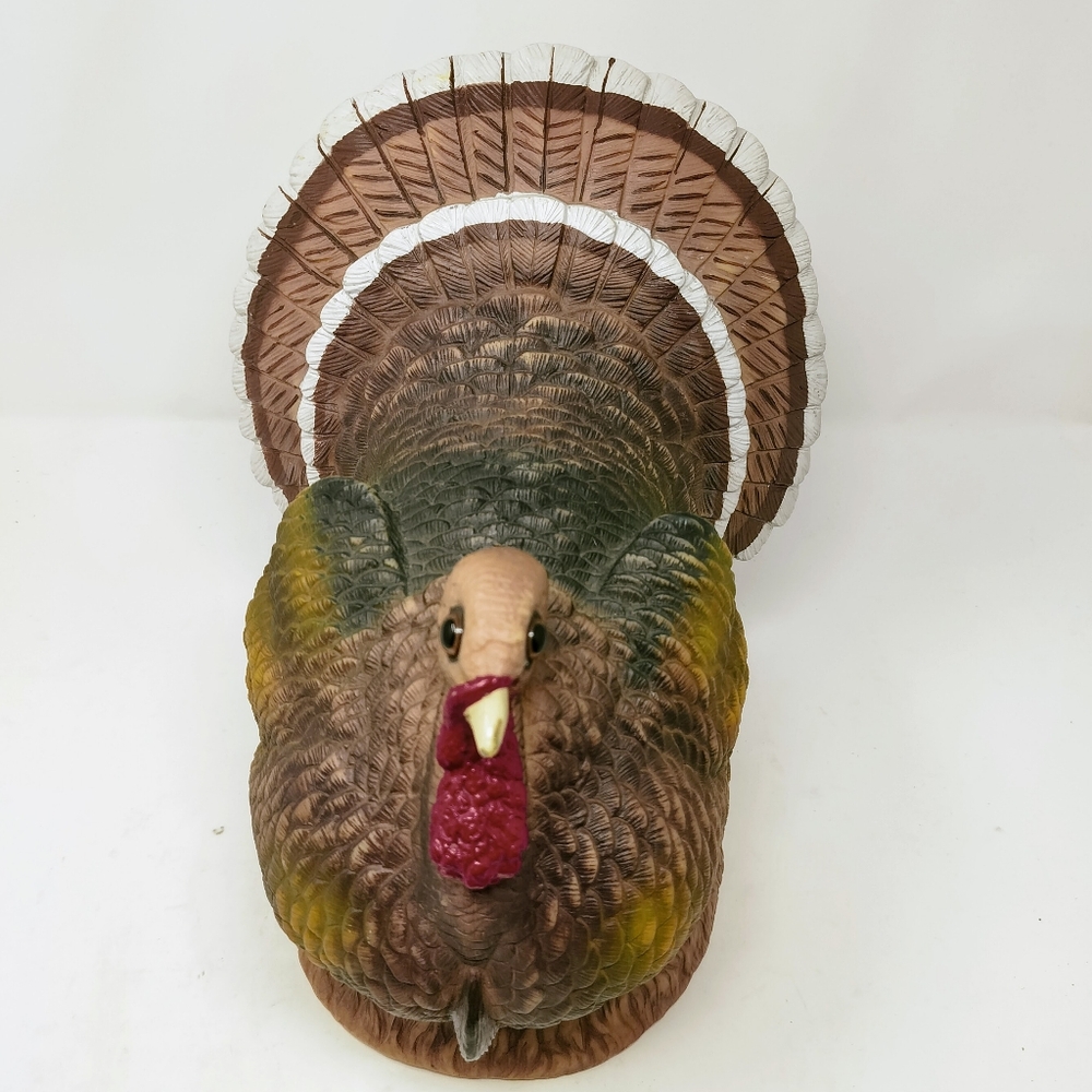 Vintage 1996 Blow Mold Turkey rubber plastic Centerpiece or Thanksgiving Decor